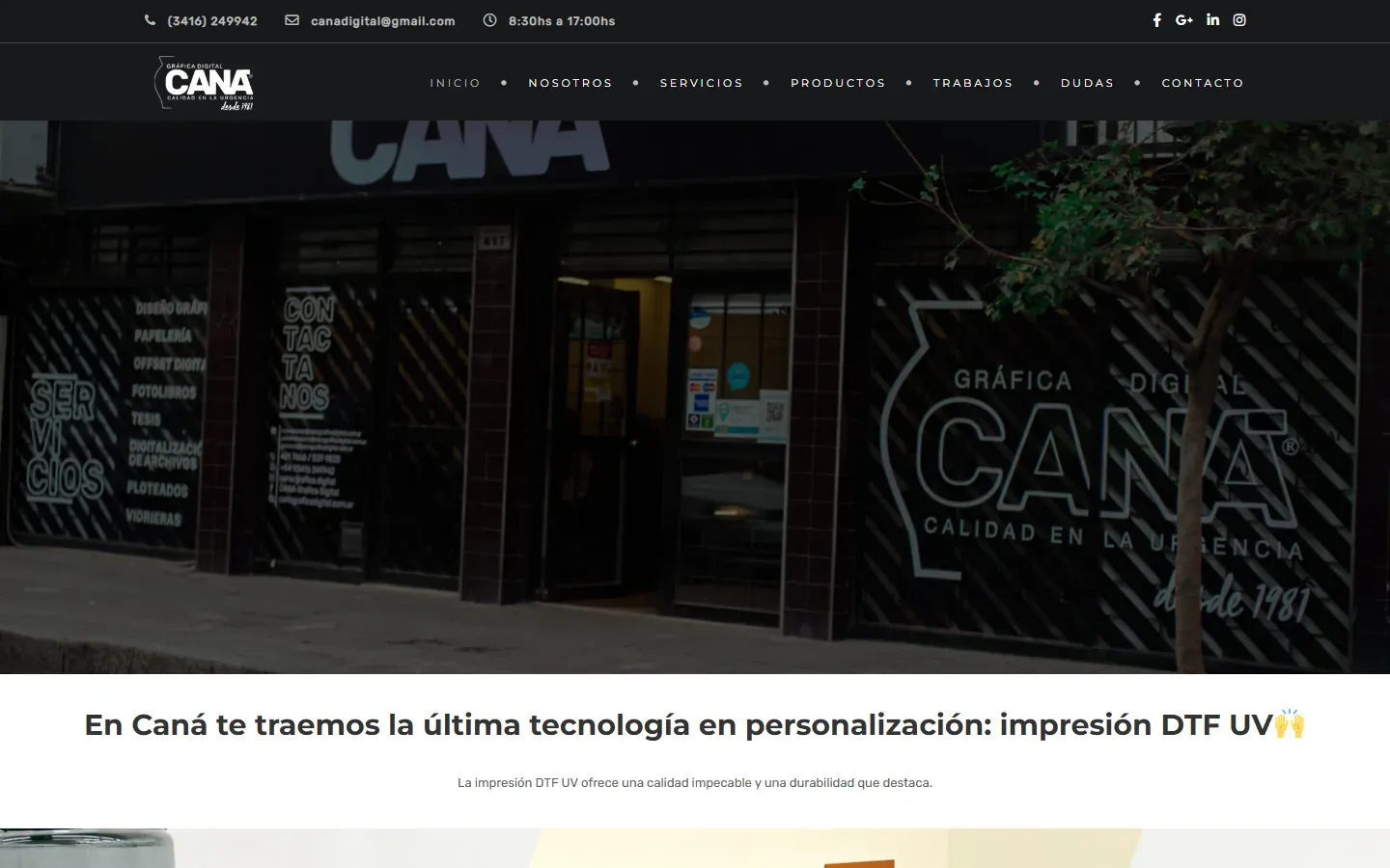Inicio de Caná Gráfica Digital con su espacio de producción.