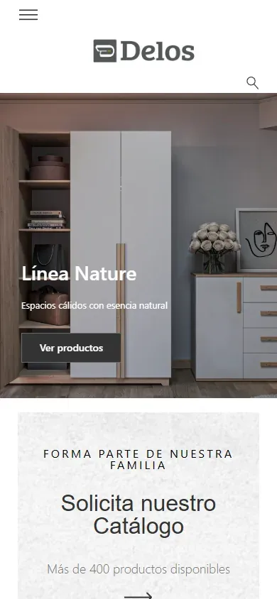 Sitio de Delos adaptado a un teléfono.