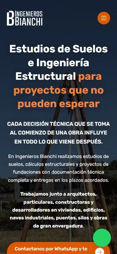 Portada de Ingenieros Bianchi adaptada a un teléfono.