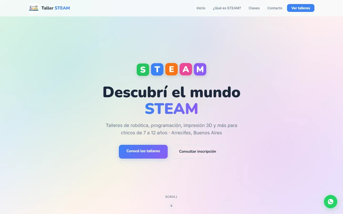 Portada de Taller STEAM con su propuesta de robótica, programación e impresión 3D.
