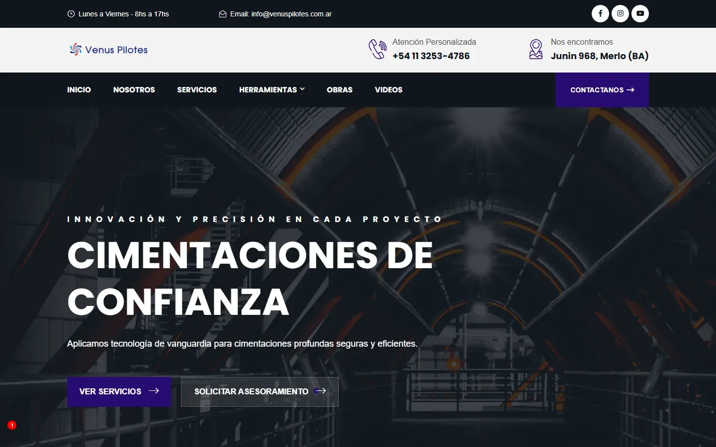 Inicio de Venus Pilotes con su propuesta de cimentaciones profundas.